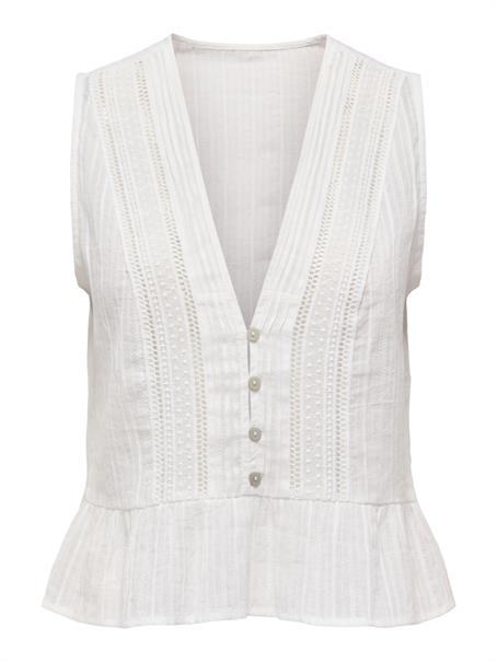 ONLTALLI SL EMB TOP WVN cloud dancer