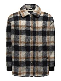 ONLTANJA CALISTA CHECK TEDDY JACKET OTW birch