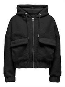 ONLTANJA TEDDY HOOD JACKET OTW NOOS black