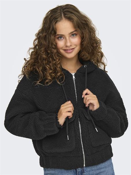 ONLTANJA TEDDY HOOD JACKET OTW NOOS black