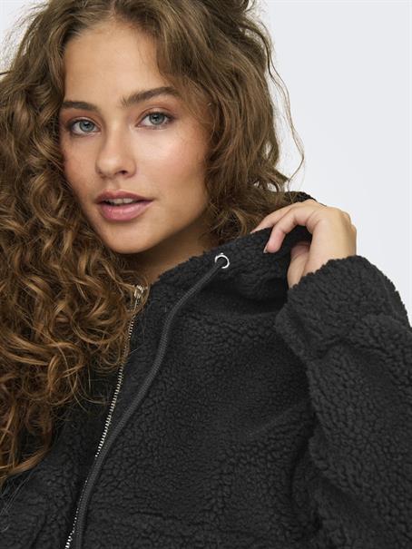 ONLTANJA TEDDY HOOD JACKET OTW NOOS black