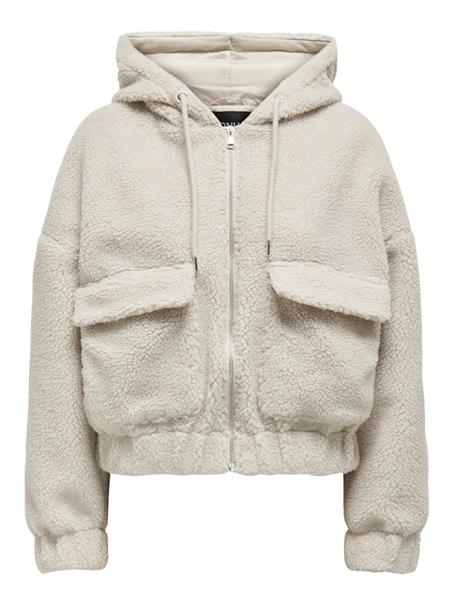 ONLTANJA TEDDY HOOD JACKET OTW NOOS pumice stone