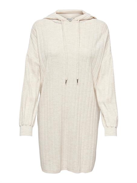 ONLTESSA CAREY L/S HOOD DRESS KNT pumice stone