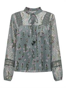 ONLTESSA ELIZA LS TOP WVN balsam green
