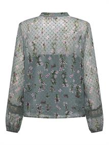 ONLTESSA ELIZA LS TOP WVN balsam green
