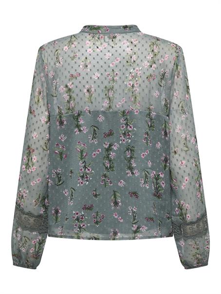 ONLTESSA ELIZA LS TOP WVN balsam green