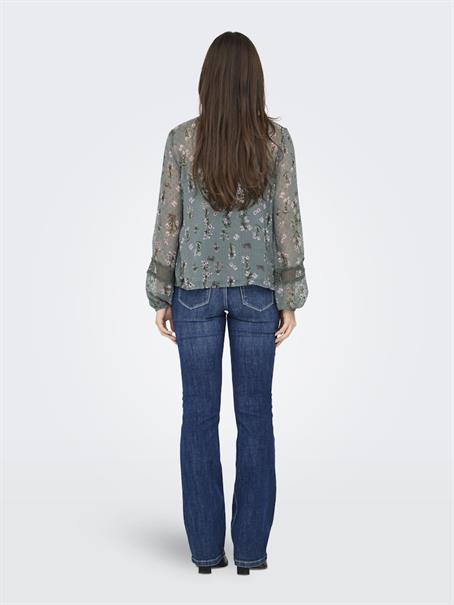 ONLTESSA ELIZA LS TOP WVN balsam green