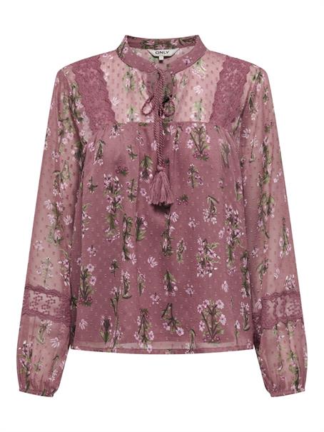 ONLTESSA ELIZA LS TOP WVN rose brown