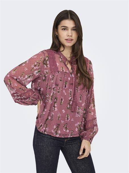 ONLTESSA ELIZA LS TOP WVN rose brown