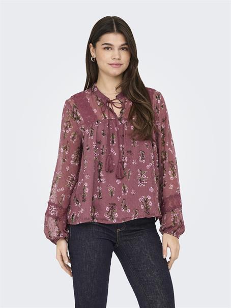ONLTESSA ELIZA LS TOP WVN rose brown