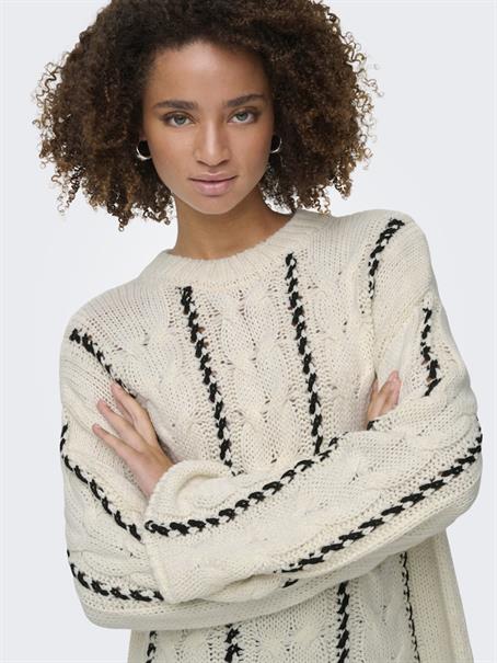 ONLTESSA LS CABEL STITCH O-NECK CC KNT birch