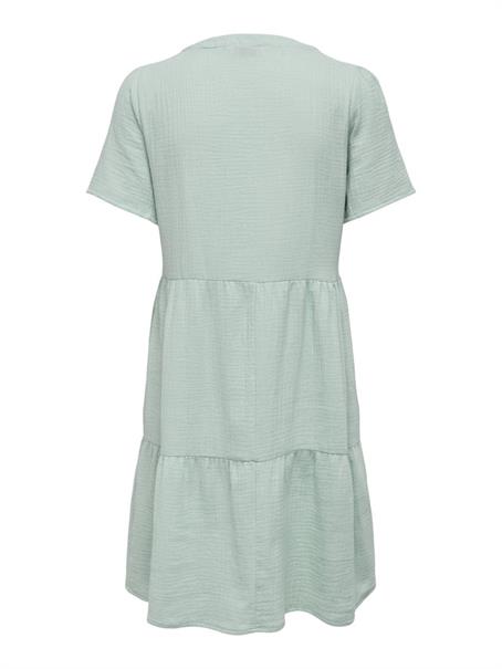 ONLTHYRA LIFE SS V-NECK DRESS WVN CS harbor gray