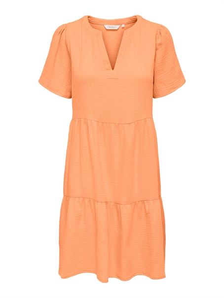 ONLTHYRA LIFE SS V-NECK DRESS WVN CS orange chiffon