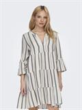 ONLTHYRA PEPLON DRESS AOP WVN cloud dancer