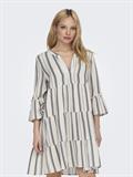 ONLTHYRA PEPLON DRESS AOP WVN cloud dancer
