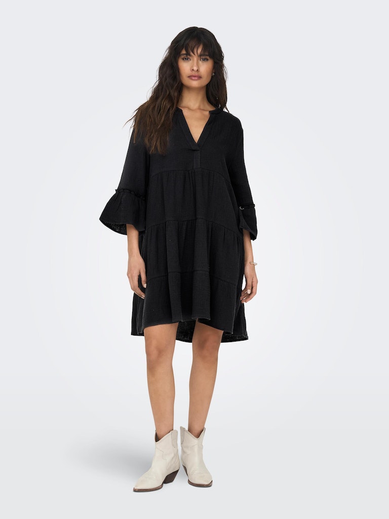 Only Damen Kleid ONLTHYRA PEPLON DRESS NOOS WVN phantom bequem online  kaufen bei