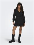 ONLTIVA L/S DOBBY WRAP DRESS NOOS WVN black