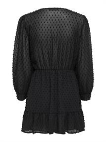 ONLTIVA L/S DOBBY WRAP DRESS NOOS WVN black