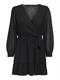 ONLTIVA L/S DOBBY WRAP DRESS NOOS WVN black
