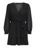 ONLTIVA L/S DOBBY WRAP DRESS NOOS WVN black