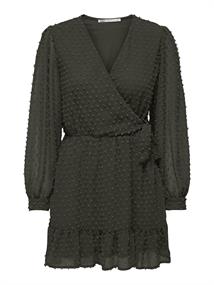 ONLTIVA L/S DOBBY WRAP DRESS NOOS WVN rosin