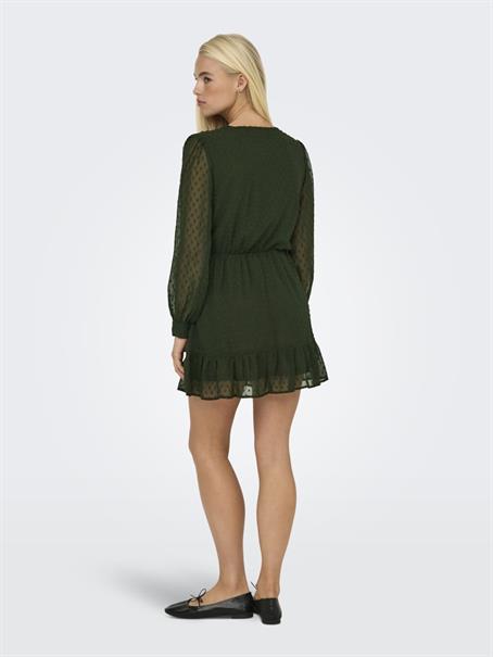 ONLTIVA L/S DOBBY WRAP DRESS NOOS WVN rosin