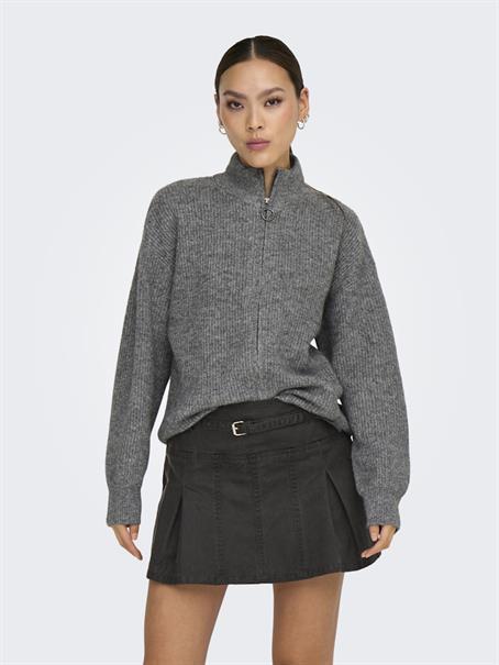 ONLTOKYO L/S ZIP CARDIGAN KNT dark grey melange
