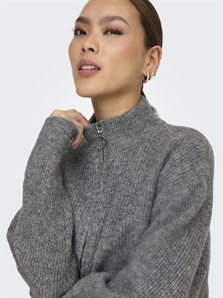 ONLTOKYO L/S ZIP CARDIGAN KNT dark grey melange