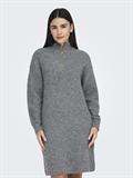 ONLTOKYO L/S ZIP DRESS KNT dark grey melange