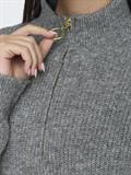 ONLTOKYO L/S ZIP DRESS KNT dark grey melange