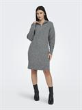 ONLTOKYO L/S ZIP DRESS KNT dark grey melange