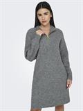 ONLTOKYO L/S ZIP DRESS KNT dark grey melange