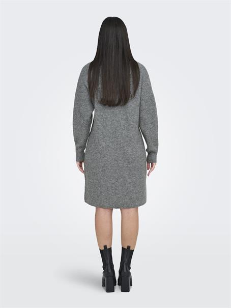 ONLTOKYO L/S ZIP DRESS KNT dark grey melange
