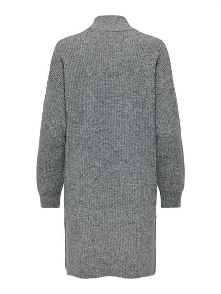 ONLTOKYO L/S ZIP DRESS KNT dark grey melange