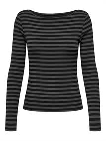ONLTRISTA L/S BOATNECK TOP BOX JRS black