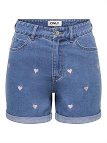 ONLVEGA HW EMBROIDERY DNM SHORTS GUANOOS medium blue denim