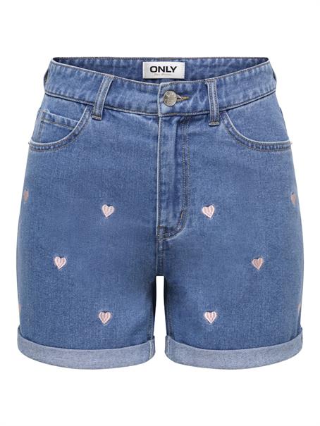 ONLVEGA HW EMBROIDERY DNM SHORTS GUANOOS medium blue denim