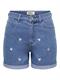 ONLVEGA HW EMBROIDERY DNM SHORTS GUANOOS medium blue denim