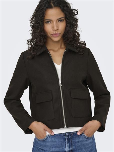 ONLVELA ZIP SHORT JACKET OTW NOOS chocolate torte