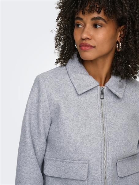 ONLVELA ZIP SHORT JACKET OTW NOOS light grey melange