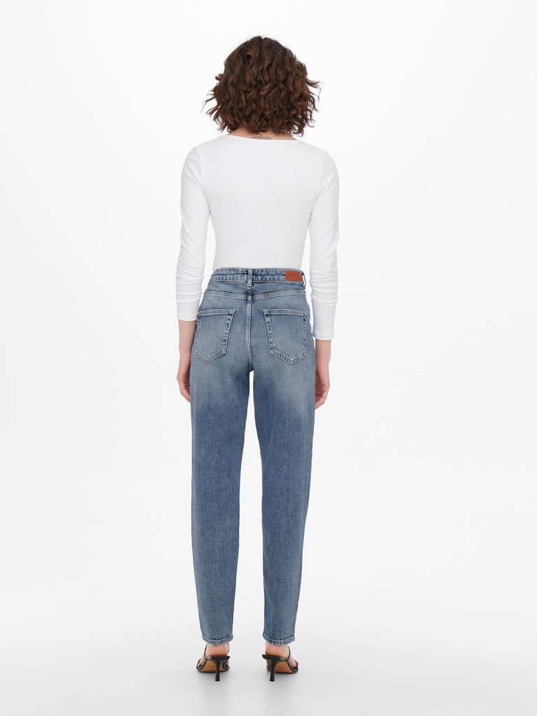 Only Damen Jeans ONLVENEDA HW MOM RIP REP DNM REA931 medium blue 