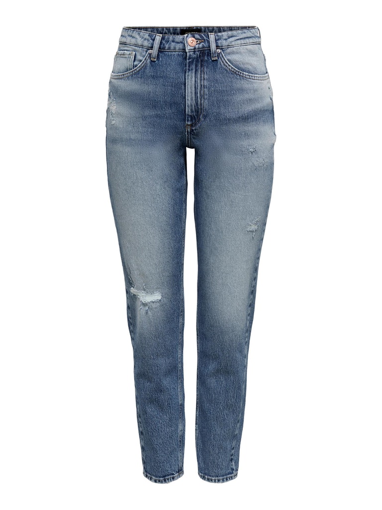 Only Damen Jeans ONLVENEDA HW MOM RIP REP DNM REA931 medium blue 