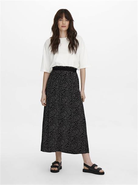 ONLVENEDIG AOP LIFE LONG SKIRT WVN NOOS black