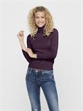 ONLVENICE LIFE LS ROLL PULLOVER KNT NOOS italian plum