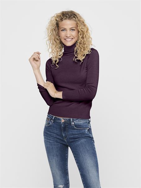 ONLVENICE LIFE LS ROLL PULLOVER KNT NOOS italian plum