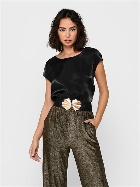 ONLVIC SS SHIMMER TOP NOOS WVN black