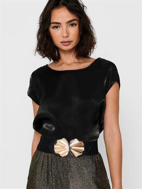 ONLVIC SS SHIMMER TOP NOOS WVN black