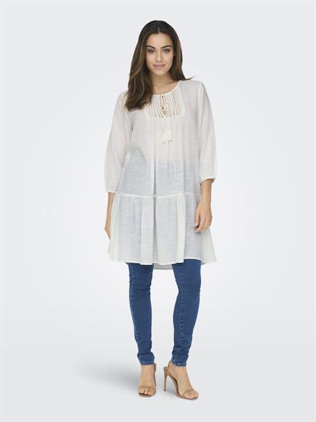 ONLVINNIE LIFE 3/4 LACE TUNIC WVN NOOS cloud dancer