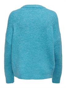 ONLZOEY L/S PULLOVER CS KNT cyan blue-w. melange