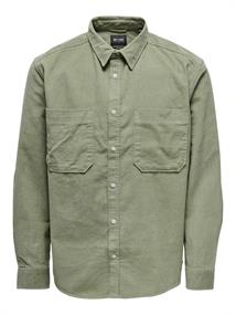 ONSALP 2PKT WASHD CORD LS SHIRT NOOS seagrass